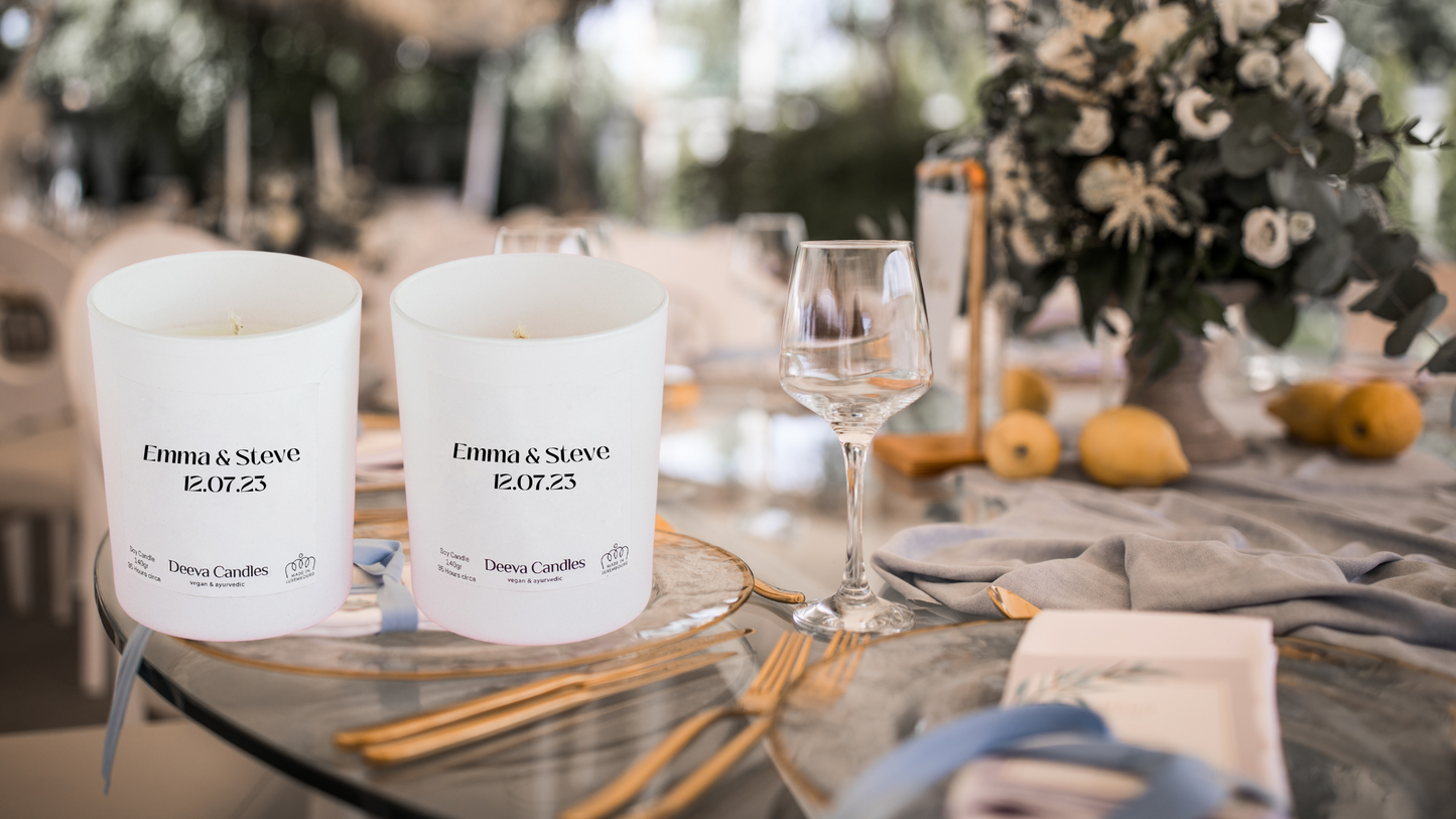 Customized label candle